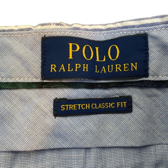Polo Ralph Lauren Shorts Size 38 Blue Striped Seersucker Stretch Classic Fit - Picture 4 of 5